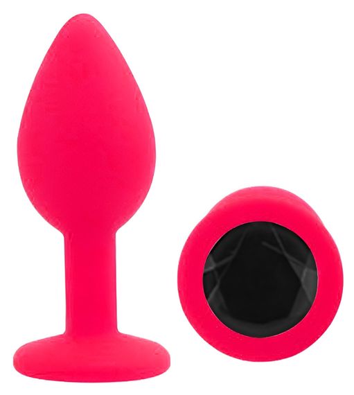Силіконова анальна пробка EGZO - Silicone Pink Round Plug Black, size S Sex Aura | Зображення 1