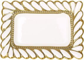 Блюда порцелянові "Gold Luxury Tiffany" 31х22см, набір 2 прямокутних блюда