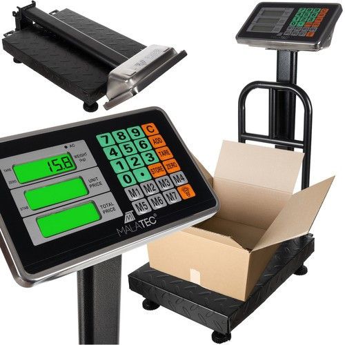 Электронные складские весы до 150 кг складные с ЖК-дисплеем и аккумулятором