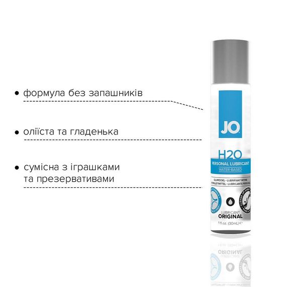 Змазка на водній основі System JO H2O ORIGINAL (30 мл) оліїста і гладенька, рослинний гліцерин | Зображення 2