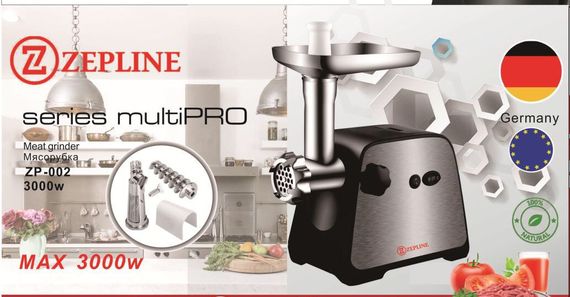 Электрическая мясорубка с насадкой для томатов Zepline ZP-002 3000 W | Зображення 4