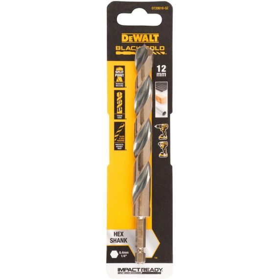 Свердло по металу 12мм EXTREME IMPACT Black & Gold DeWALT DT20618