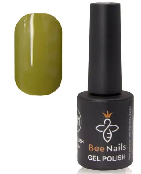 Гель-лак для ногтей Bee Nails 125 (горчично-оливковый) 8мл | Зображення 1