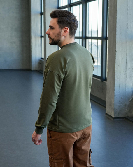 Світшот Тризуб двонитка хакі S | Зображення 1