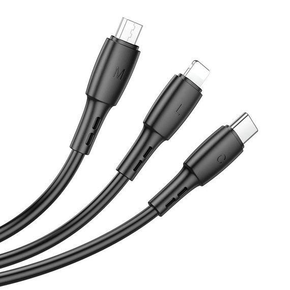 Дата кабель Borofone BX71 USB to 3in1 (1m) | Зображення 1