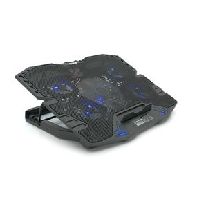 Підставка під ноутбук IceCoorel K5, 10-15", 1*125mm 1400±10% RPM + 4*70mm 2500±10%RPM, корпус пластик+алюміній, 2xUSB2.0, 365x297x30mm, Blue,Box, Q18