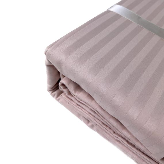 Комплект постільної білизни SoundSleep Stripe Pudra сатин-страйп євро 200х220 см пудровий (2251736513014) | Зображення 6