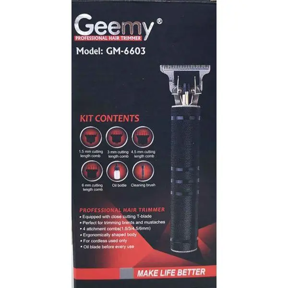 Профессиональная беспроводная машинка для стрижки волос Geemy Gm 6603 машинка для волос бороды (черный) | Зображення 3