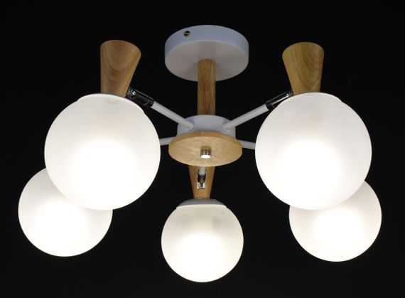 Люстра стельова на 5 лампочок 27293 Білий 28х53х53 см. | Зображення 3