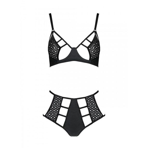 Комплект з екошкіри: бюстгальтер та трусики з перфорацією Tamaris Set black L/XL — Passion, L/XL | Зображення 2