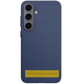 Шкіряний чохол Leather Case (AAA) для Samsung Galaxy S25 Edge Midnight Blue Dark Blue