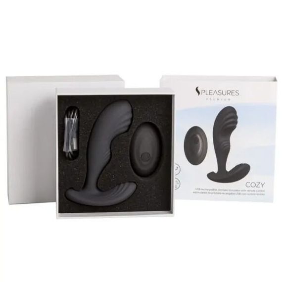 Вібромасажер простати S Pleasures Premium Cozy, чорний, з рельєфною головкою, 10 режимів | Зображення 2