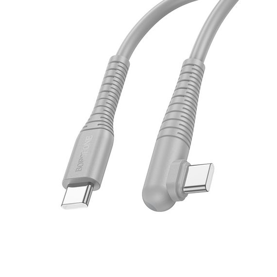 Дата кабель Borofone BX105 Corriente 60W Type-C to Type-C (1m) Gray | Зображення 1