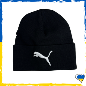 Шапка чорна Puma брендова універсальна, Пума. Шапка чоловіча, жіноча, підліткова, дитяча