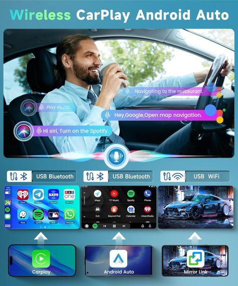 Штатна магнітола екран 9.3″ для Renault Clio 4 2013-2018 2 Din бездротовий Carplay Android Auto Bluetooth Wi-Fi AHD камера CANBUS | Зображення 3