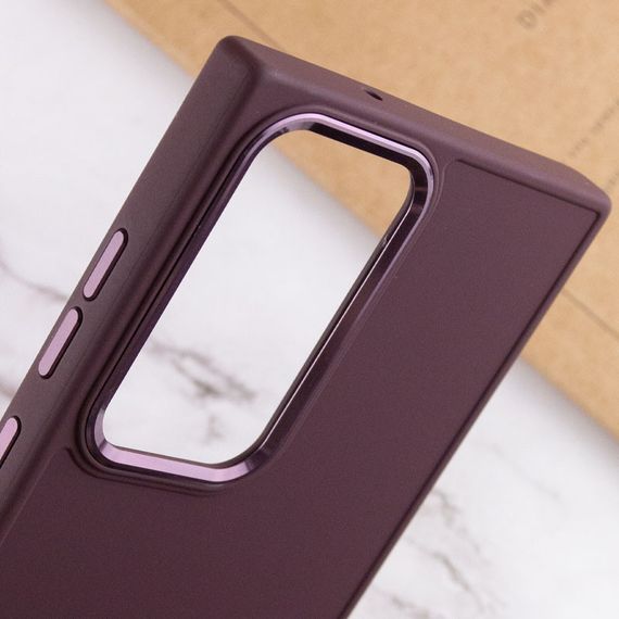 TPU чохол Bonbon Metal Style для Samsung Galaxy S24 Ultra Бордовий / Plum | Зображення 4