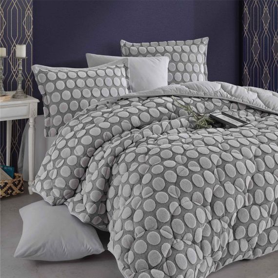 Комплект постільної білизни з ковдрою Clasy Wellsoft полуторний Perle Gri | Зображення 1