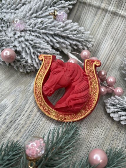 Мило ручної роботи «Підкова з конем» (40 г), новорічний сувенір