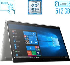 Ноутбук-трансформер Б-клас HP EliteBook x360 1030 G3 / 13.3" (1920x1080) IPS Touch / Intel Core i7-8650U (4 (8) ядра по 1.9 - 4.2 GHz) / 8 GB DDR3 / 512 GB SSD M.2 / Intel UHD Graphics 620 / WebCam б/в