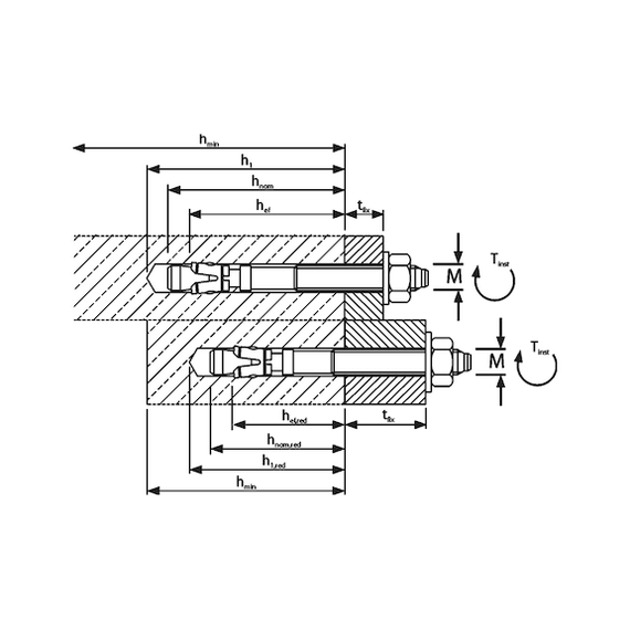 Анкер клиновий W-FA/F (HDG) M12x145/50-65 WURTH | Зображення 1
