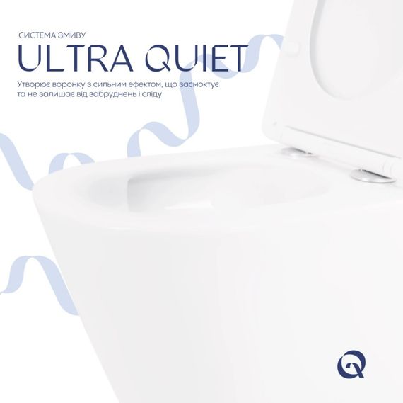 Унітаз підвісний Qtap Swan Ultra Quiet White, з сидінням Slim Duroplast/ Soft-close/ Quick Release QT16335180W | Зображення 5
