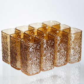 Набір склянок для напоїв Matrix Glass 12 штук по 245 мл коричневий HP-17-48