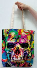 Екосумка шопер 4Profi "Skull Grafity" двунитка (хлопок) біла 23850