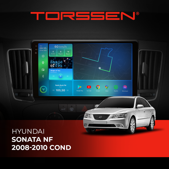 Штатна магнітола Torssen 2K Hyundai Sonata NF 08-10 cond F98256 4G Carplay DSP