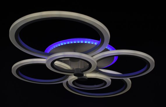 Люстра світлодіодна стельова LED світильник для квартири на стелю лед з пультом 25946 Білий 11х57х77 см. | Зображення 9