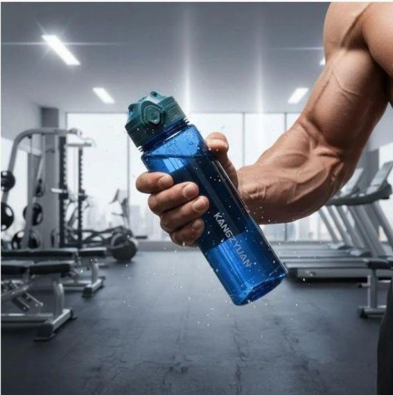 Бутылка KANGZYUAN 500 мл - Синяя Tritan BPA-free, ударопрочная, спортивная с герметичной крышкой | Зображення 7