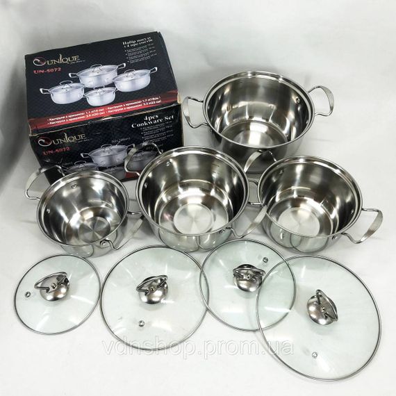 Набір каструль з кришками для кухні Unique, Набір каструль з антипригарним покриттям CY-60 | Зображення 1