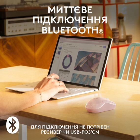 Мишка Logitech M240 Silent Bluetooth Rose (910-007121) | Зображення 2