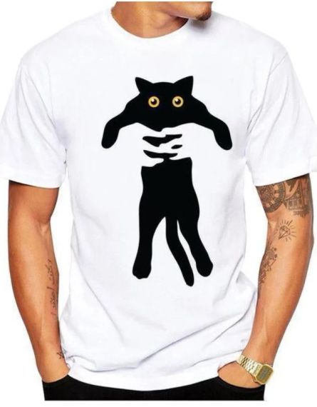 Футболка мужская с принтом повседневная S Белая