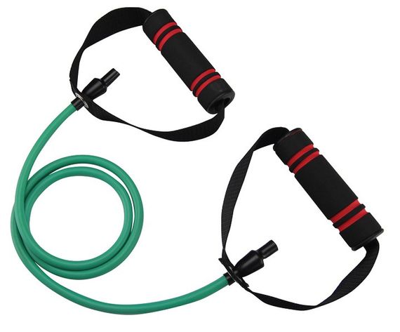 Трубчатый эспандер для фитнеса с ручками U-POWEX Latex resistance tube 20LB Green (9 кг.)