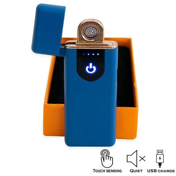Електрозапальничка USB ZGP ABS, сенсорна електрична запальничка спіральна. HT-944 Колір: синій | Зображення 7