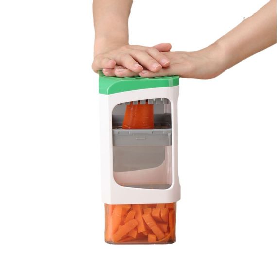 Ручная овощерезка с контейнером Genius Nicer Dicer Кухонный слайсер - терка с насадками 7 в 1 | Зображення 4