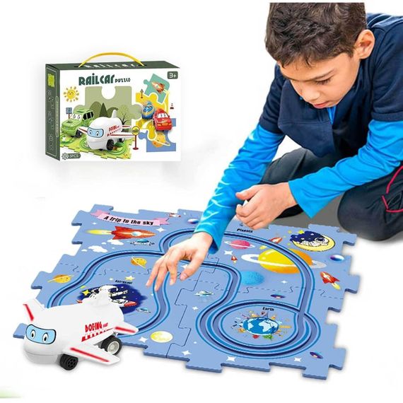 Пазл для детей "Railcar Puzzle" с игрушечным самолетом (5 деталей) | Зображення 3