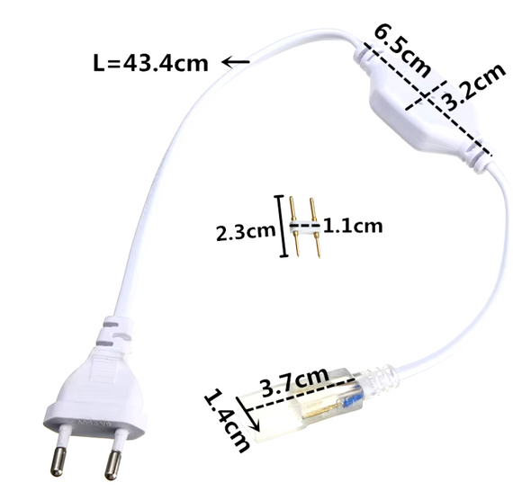 Гнучка світлодіодна стрічка 5050, 230 в, ip67, 2 м, холодний білий | Зображення 5