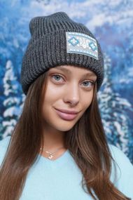 Шапка-колпак «Вышиванка» (6032) темно-серый