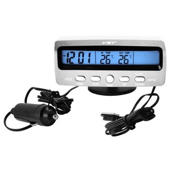Автомобільний годинник-термометр-вольтметр VST-7045V в MQ-597 прикурювач 12В-24В | Зображення 2