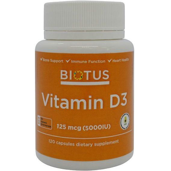 Витамин D Biotus Vitamin D3, 5000 ME 120 Caps BIO-530098
