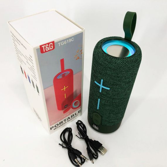 Портативная Bluetooth колонка TG619C FM-радио USB/TF с ремешком. CW-505 Цвет: зеленый | Зображення 1