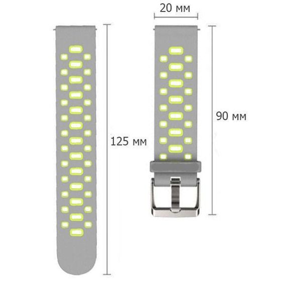 Спортивный ремешок Primo Perfor Classic для часов Huawei Watch 2 - Grey&Green | Зображення 4