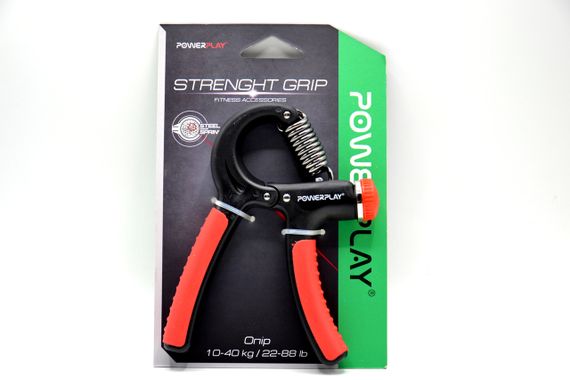 Еспандер кистьовий PowerPlay PP-4323 з регульованим навантаженням 10-40 кг. Strength Grip Чорно-червоний | Зображення 9