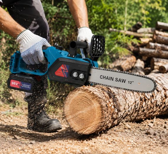 Акумуляторна ланцюгова пилка DOMOTEC Chain Saw 12″/16″ 96V | Зображення 5