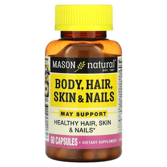 Комплекс для шкіри, волосся, нігтів Mason Natural Body Hair Skin and Nails 60 Caps