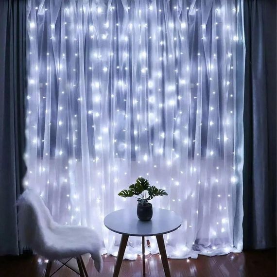 Гірлянда Водоспад від мережі 3х3 м, 480LED, Xmas, Холодний білий / Новорічна світлодіодна гірлянда штора | Зображення 7