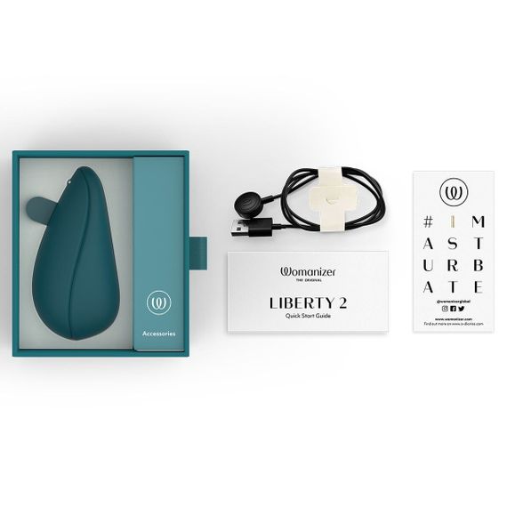 Вакуумний кліторальний стимулятор Womanizer Liberty 2 Dark Petrol, 8 режимів, магнітна кришечка | Зображення 6