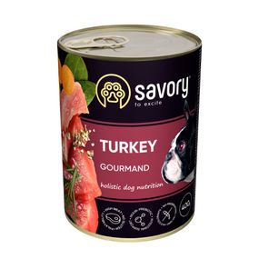 Корм Savory Dog Adult Turkey вологий з індичкою для дорослих собак 400 гр