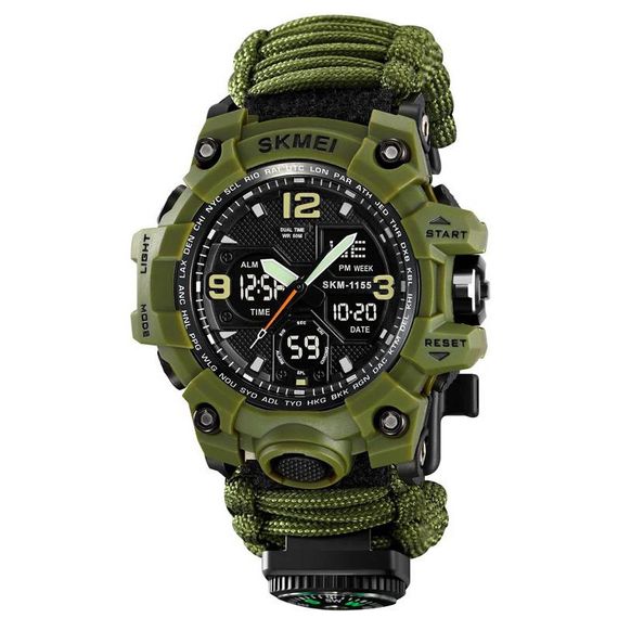 Цифрові годинники для активного способу життя SKMEI 1155BAG PARACORD, Годинники для подорожей LD-55
